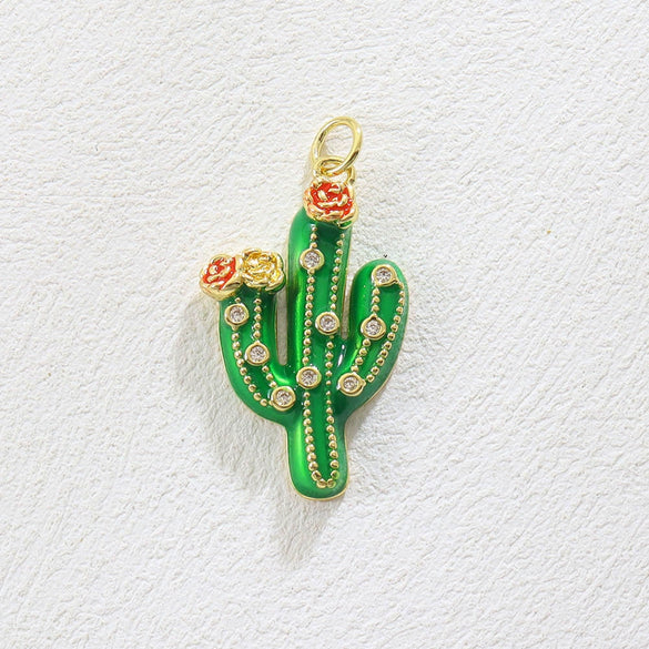 Wholesale Electroplated Copper Pendant Jewelry Accessories With Life Tree Cactus Star Moon Design