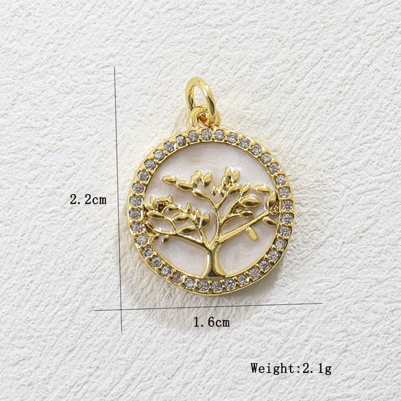 Wholesale Electroplated Copper Pendant Jewelry Accessories With Life Tree Cactus Star Moon Design