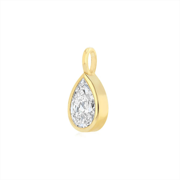 Wholesale Electroplated Copper Zircon Geometric Drop Shape Pendant Necklace Accessories Light Luxury Style