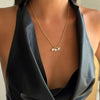 Wholesale Electroplated Copper Zircon Geometric Drop Shape Pendant Necklace Accessories Light Luxury Style