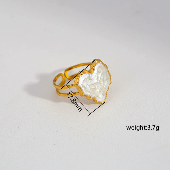 Wholesale Electroplated Geometric Heart Open Ring Stainless Steel Jewelry For Women And Men