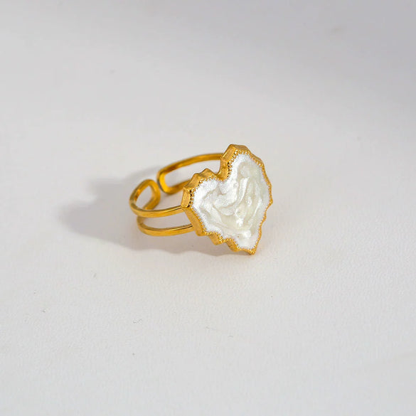 Wholesale Electroplated Geometric Heart Open Ring Stainless Steel Jewelry For Women And Men