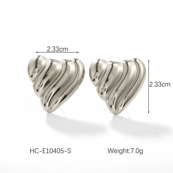 Wholesale Electroplated Geometric Heartshaped Stainless Steel Women's Earrings