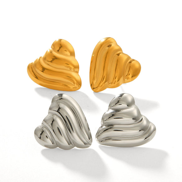 Wholesale Electroplated Geometric Heartshaped Stainless Steel Women's Earrings