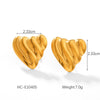 Wholesale Electroplated Geometric Heartshaped Stainless Steel Women's Earrings