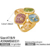 Wholesale Electroplated Geometric Leaf Stainless Steel Ring For Unisex Light Luxury Jewelry