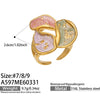 Wholesale Electroplated Geometric Leaf Stainless Steel Ring For Unisex Light Luxury Jewelry