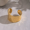 Wholesale Electroplated Geometric Light Luxury Stainless Steel Hammered Texture Open Bracelet Jewelry Accessories