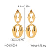 Wholesale Electroplated Geometric Oval Horseshoeshaped Stainless Steel Earrings For Women