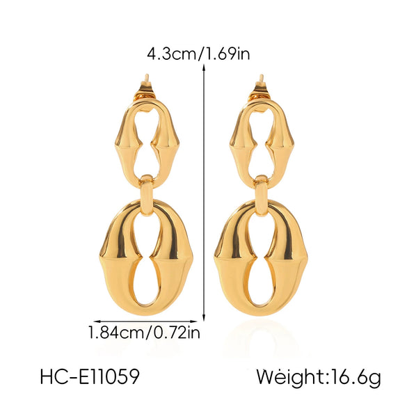 Wholesale Electroplated Geometric Oval Horseshoeshaped Stainless Steel Earrings For Women