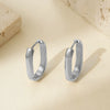 Wholesale Electroplated Geometric Oval Titanium Steel Earrings For Women