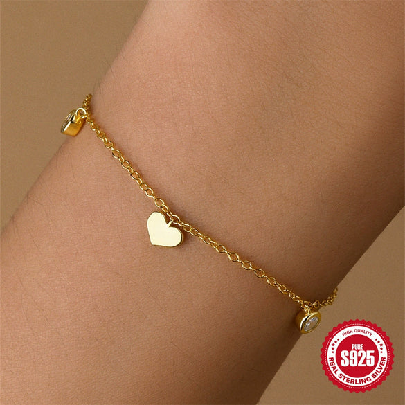 Wholesale Electroplated Geometric S925 Sterling Silver Bracelet For Women
