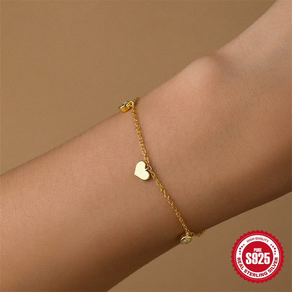 Wholesale Electroplated Geometric S925 Sterling Silver Bracelet For Women