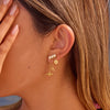 Wholesale Electroplated Geometric Stainless Steel And 18K Gold Dynamic Bee Flower Tassel Earrings For Women
