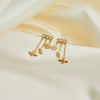 Wholesale Electroplated Geometric Stainless Steel And 18K Gold Dynamic Bee Flower Tassel Earrings For Women