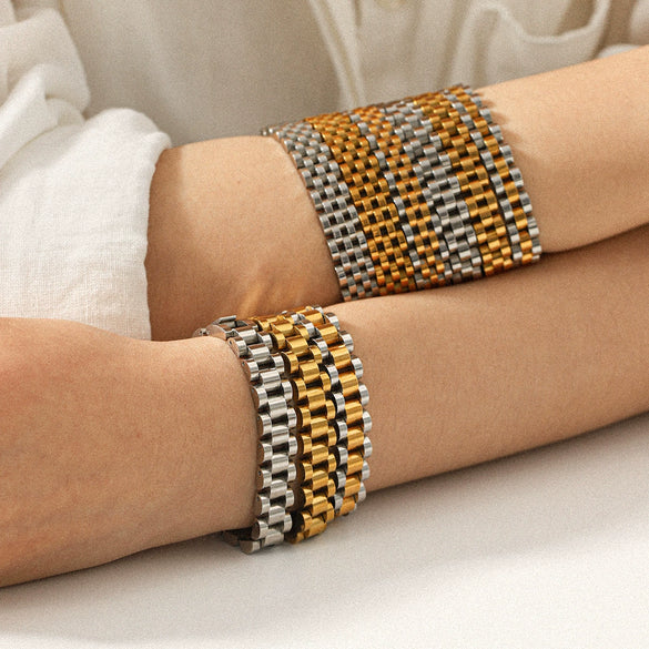 Wholesale Electroplated Geometric Stainless Steel Bracelet For Women