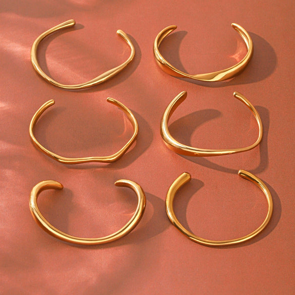 Wholesale Electroplated Geometric Stainless Steel Bracelet With Versatile Design