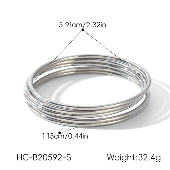 Wholesale Electroplated Geometric Stainless Steel Bracelets Set For Women