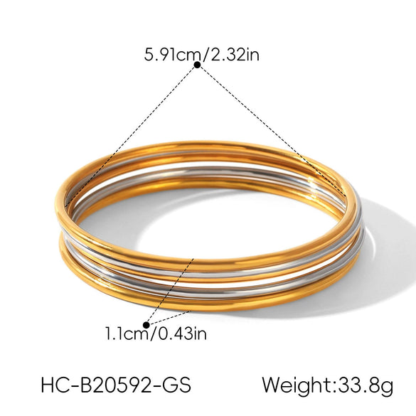 Wholesale Electroplated Geometric Stainless Steel Bracelets Set For Women