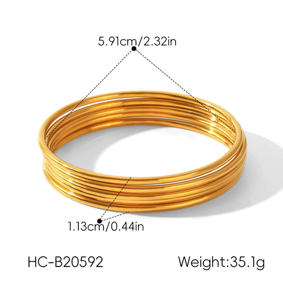 Wholesale Electroplated Geometric Stainless Steel Bracelets Set For Women