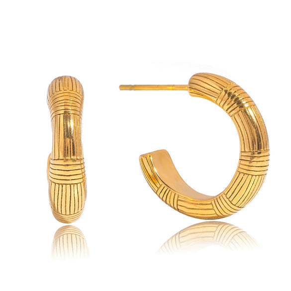 Wholesale Electroplated Geometric Stainless Steel Cring Earrings For Women