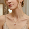 Wholesale Electroplated Geometric Stainless Steel Cross Pendant Necklace With Imitation Pearls For Women