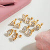 Wholesale Electroplated Geometric Stainless Steel Earrings For Women Light Luxury Minimalist Style