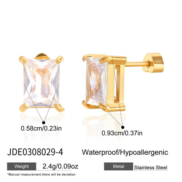 Wholesale Electroplated Geometric Stainless Steel Earrings For Women Light Luxury Minimalist Style