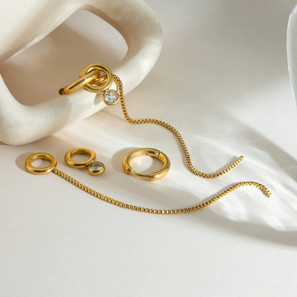 Wholesale Electroplated Geometric Stainless Steel Earrings For Women Modern Minimalist Style