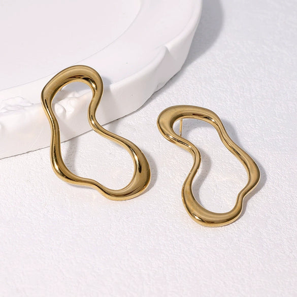 Wholesale Electroplated Geometric Stainless Steel Earrings For Women