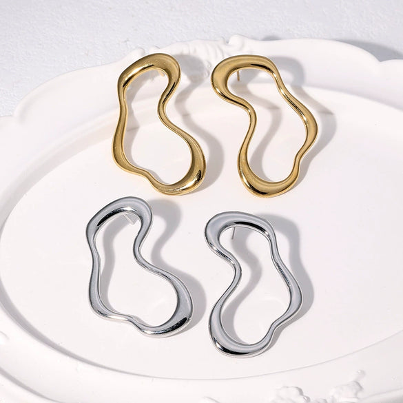 Wholesale Electroplated Geometric Stainless Steel Earrings For Women