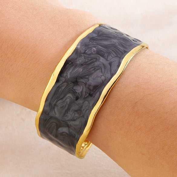 Wholesale Electroplated Geometric Stainless Steel Enamel Bracelet