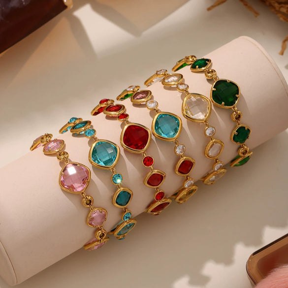 Wholesale Electroplated Geometric Stainless Steel Ferris Wheel Bracelet For Women