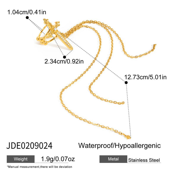 Wholesale Electroplated Geometric Stainless Steel Hollow Ear Clips Earrings For Women