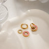 Wholesale Electroplated Geometric Stainless Steel Hoop Earrings For Women With Small Fresh And Sweet Design