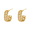 Wholesale Electroplated Geometric Stainless Steel Mesh Earrings For Women