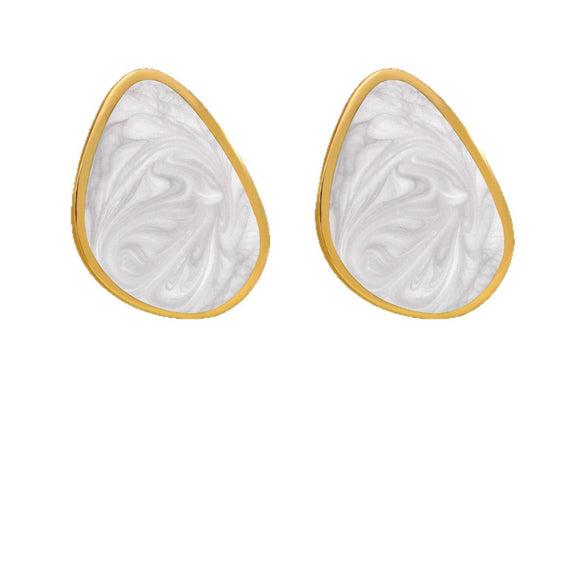 Wholesale Electroplated Geometric Stainless Steel Oildrip Earrings For Women