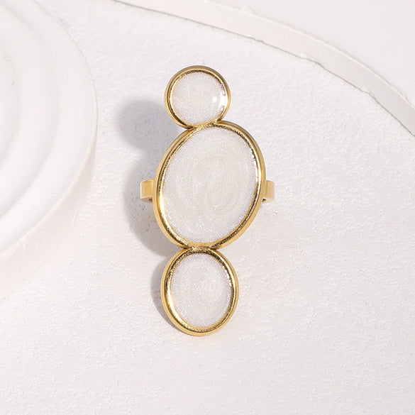 Wholesale Electroplated Geometric Stainless Steel Open Ring And Bracelet For Women