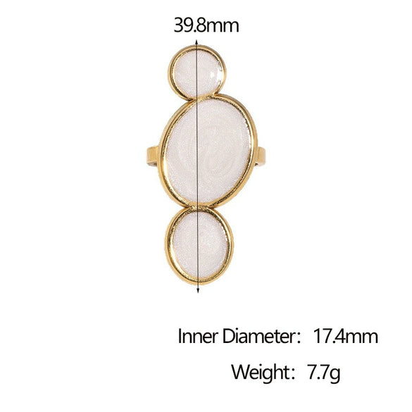 Wholesale Electroplated Geometric Stainless Steel Open Ring And Bracelet For Women