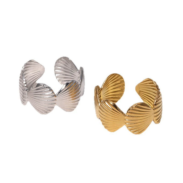 Wholesale Electroplated Geometric Stainless Steel Open Ring For Women Casual Minimalist Style
