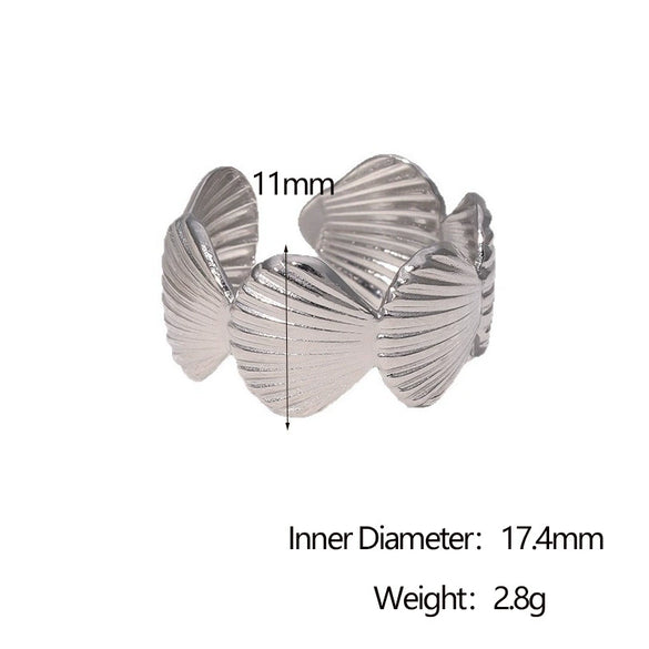 Wholesale Electroplated Geometric Stainless Steel Open Ring For Women Casual Minimalist Style