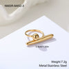 Wholesale Electroplated Geometric Stainless Steel Open Ring For Women With Light Luxury Design