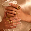 Wholesale Electroplated Geometric Stainless Steel Open Ring For Women With Light Luxury Design