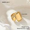 Wholesale Electroplated Geometric Stainless Steel Open Ring For Women With Light Luxury Design