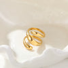 Wholesale Electroplated Geometric Stainless Steel Open Ring For Women With Light Luxury Design