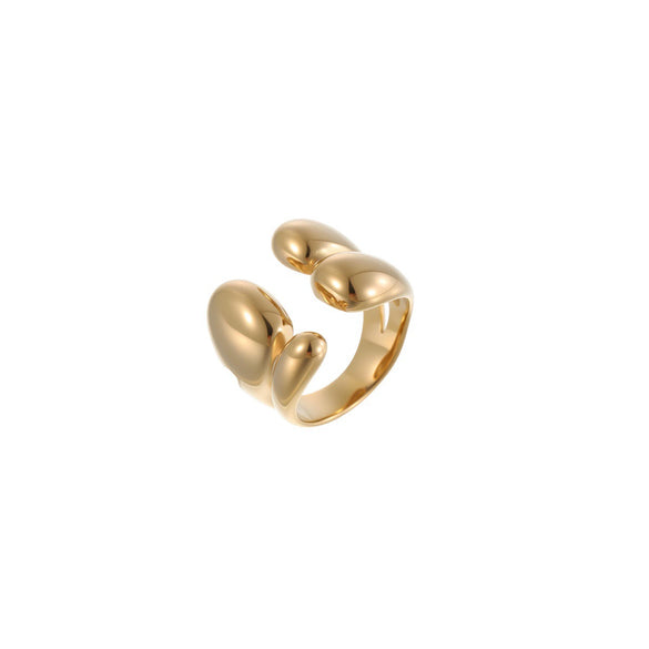 Wholesale Electroplated Geometric Stainless Steel Open Ring For Women With Light Luxury Design