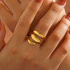 Wholesale Electroplated Geometric Stainless Steel Open Ring For Women