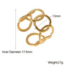 Wholesale Electroplated Geometric Stainless Steel Open Rings For Women And Unisex In Niche Simple Style