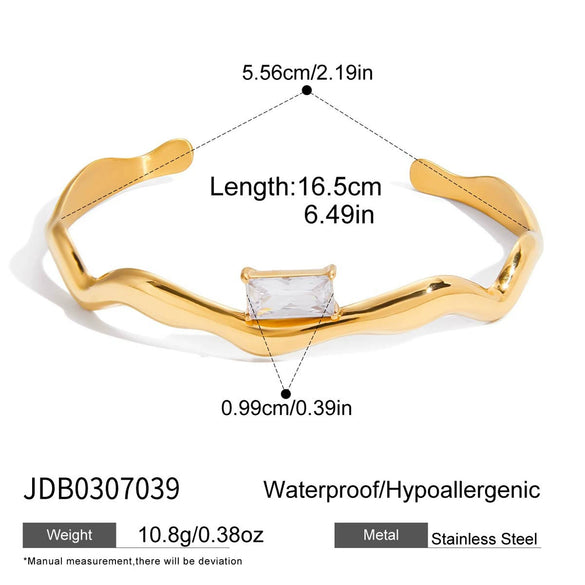 Wholesale Electroplated Geometric Stainless Steel Open Zircon Bracelet Jewelry For Women