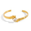 Wholesale Electroplated Geometric Stainless Steel Open Zircon Bracelet Jewelry For Women
